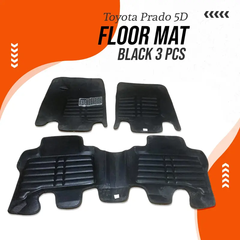 Toyota Prado 5D Floor Mat Black 3 Pcs 2009 - 2021 - Car Interior Mats 1