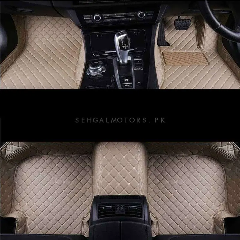 Toyota Prado 7D Stitched Floor Mats - Beige - 7 Pcs Set 2009 - 2022 1