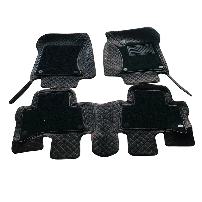 Toyota Prado 9D Floor Mats Mix Thread Grass 3 Pcs 2009 - 2021 - Black With Black 2