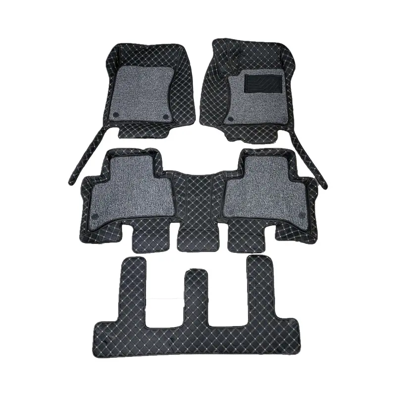 Toyota Prado 9D Floor Mats Mix Thread Grass 4Pc 2009 - 2021 - Black With Grey 2