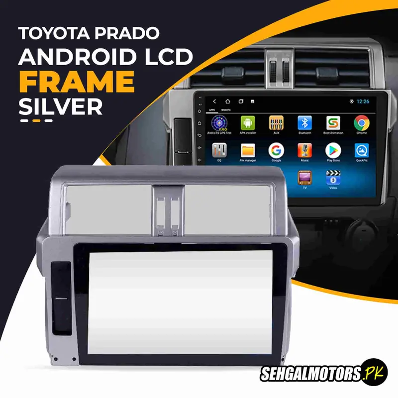Toyota Prado Android Lcd Frame With Grip Silver 10 Inches 2013 - 2017 1