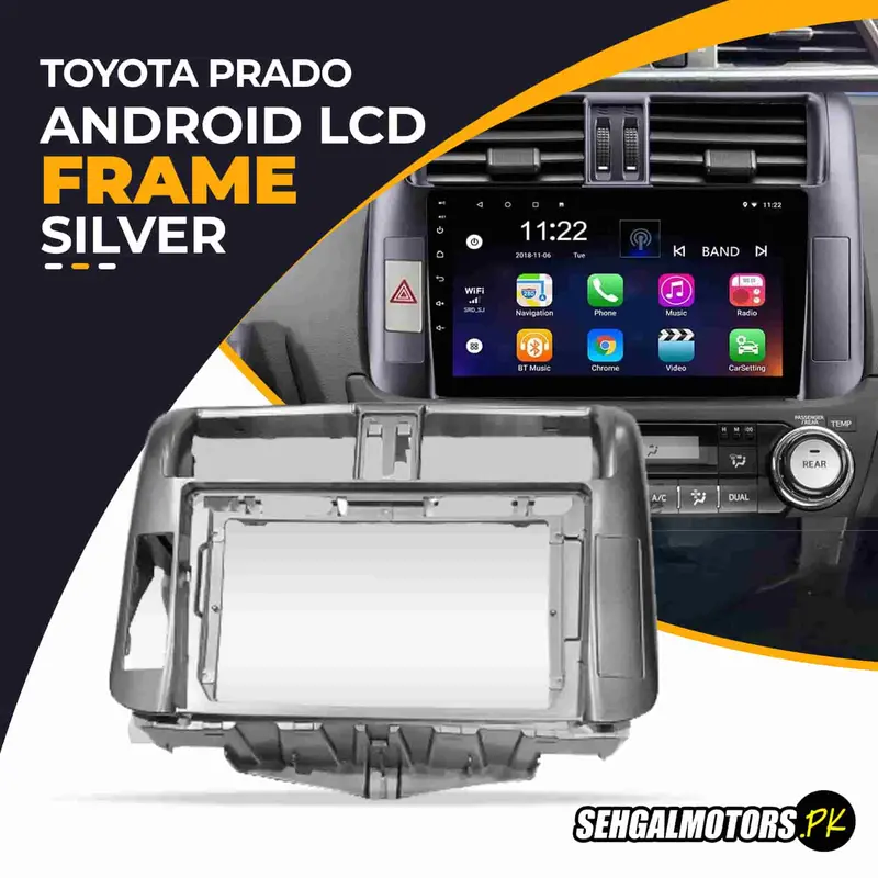 Toyota Prado Android Lcd Frame With Grip Silver 9 Inches 2009 - 2014 1