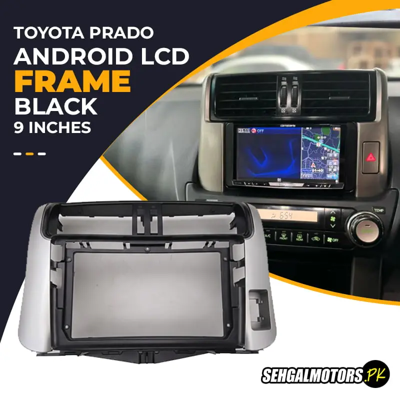 Toyota Prado Android Lcd Frame With Grip Silver Black 9 Inches 2009 - 2014 1