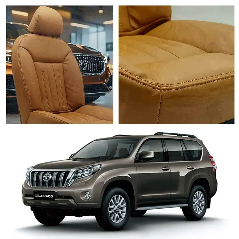 Toyota Prado Audi Design Brown Seat Covers 2009-2018 1