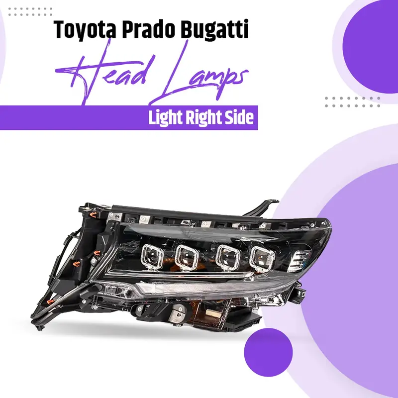 Toyota Prado Bugatti Head Lamps Light Right Side 2009 - 2024 2