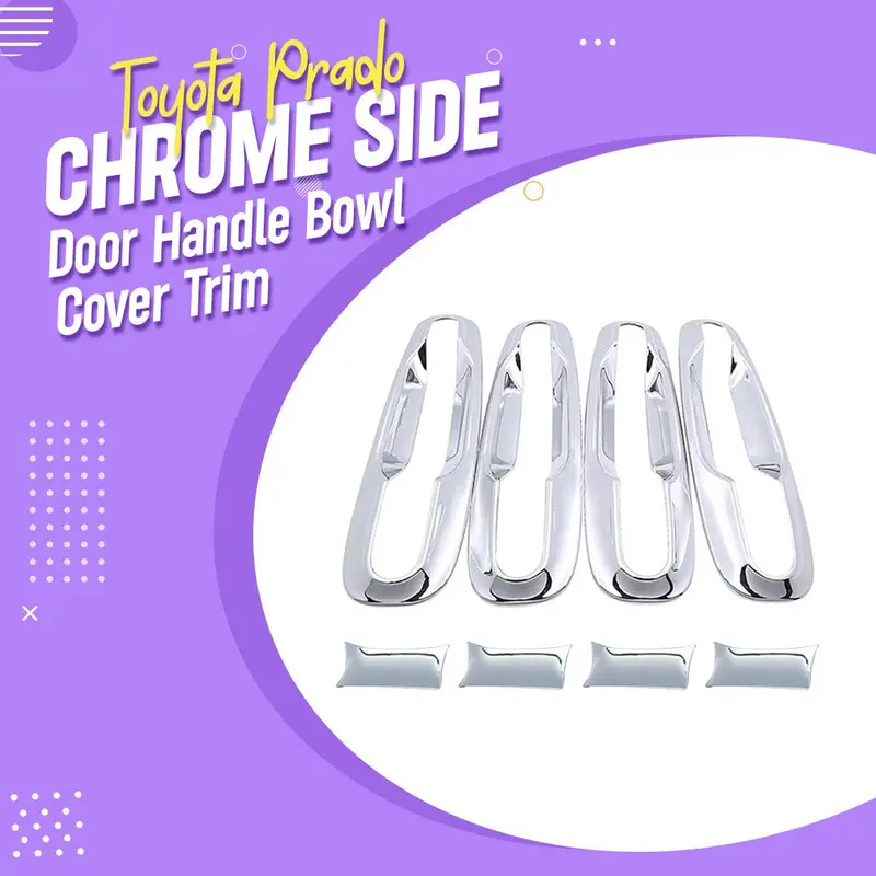 Toyota Prado Chrome Side Door Handle Bowl Cover Trim 2009 - 2021 1