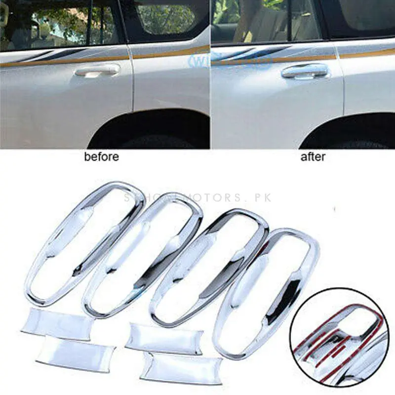 Toyota Prado Chrome Side Door Handle Bowl Cover Trim 2009 - 2021 2