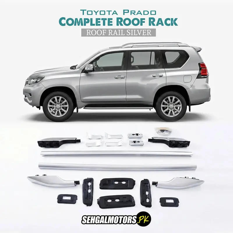 Toyota Prado Complete Roof Rack - Roof Rail Silver - Model 2009-2021 1
