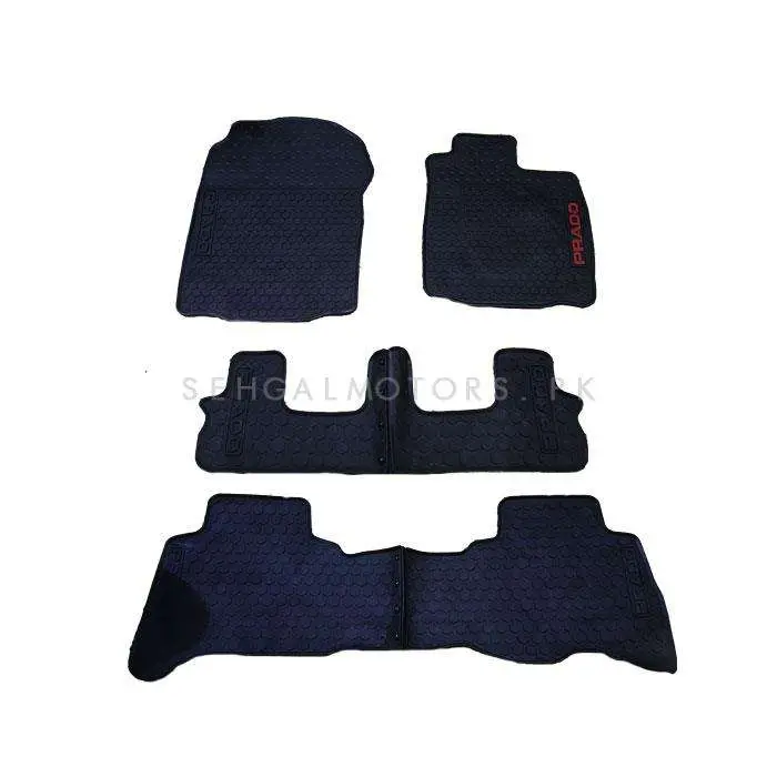 Toyota Prado Custom Fit Pvc Rubber Floor Mat Black Mix Design 2009 - 2021 - 4 Pcs 2