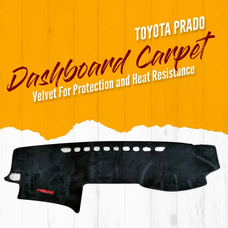 Toyota Prado Dashboard Carpet Velvet Black 2009 - 2021 - For Protection And Heat Resistance 1