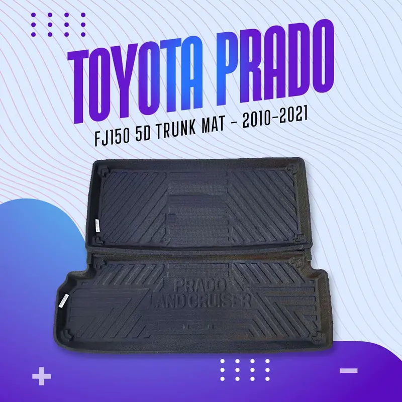 Toyota Prado Fj150 5D Tpe Trunk Mat 2010 - 2021 - Cargo Boot Liner Diggi Protection Tray Cover 1