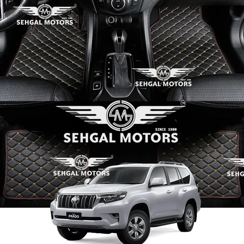 Toyota Prado Fj150 7D Floor Mat Black With Black 4 Row Model 2009-2018 1
