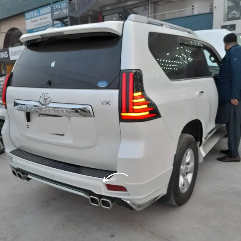 Toyota Prado Fj150 Back Body Kit / Lip Dual Exhaust White 2017-2024 1