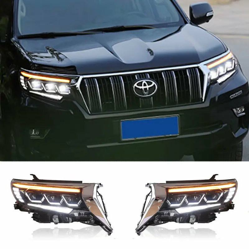 Toyota Prado Fj150 Head Light Lexus Style V2 Model 2017-2023 1