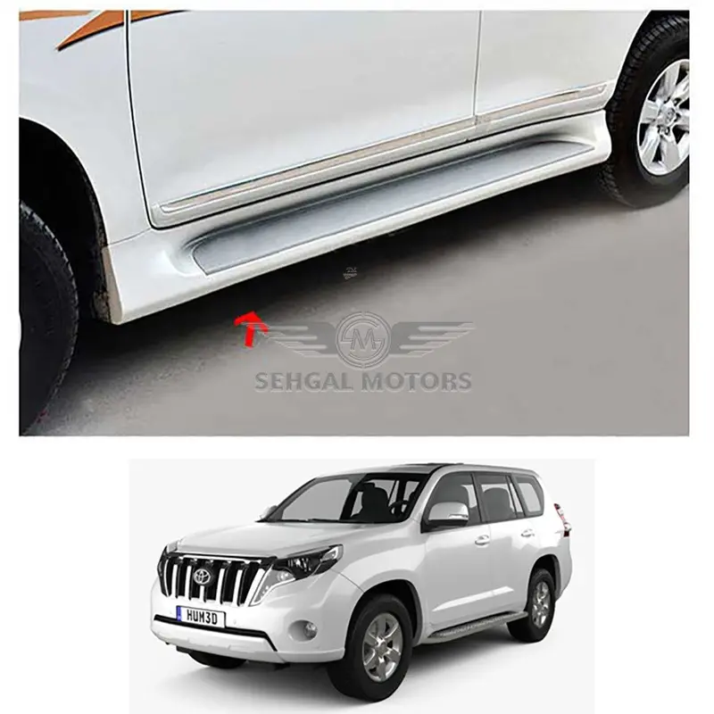Toyota Prado Fj150 Side Steps Cover White Model 2009-2023 1