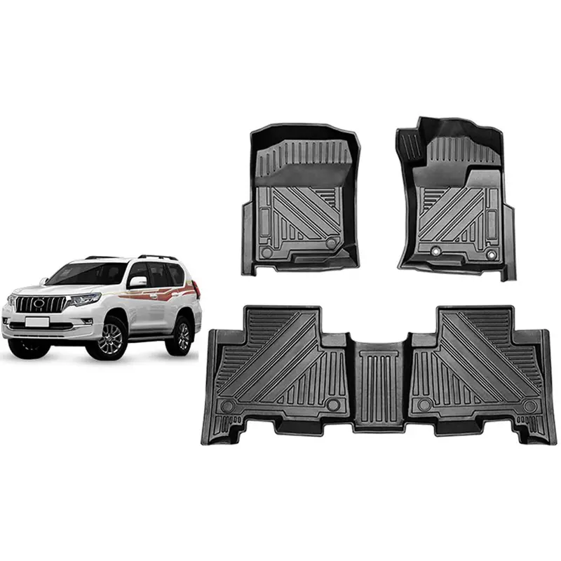 Toyota Prado Fj150 Tpe Floor Mats 3Pcs (Black) Imported Model 2009-2020 1
