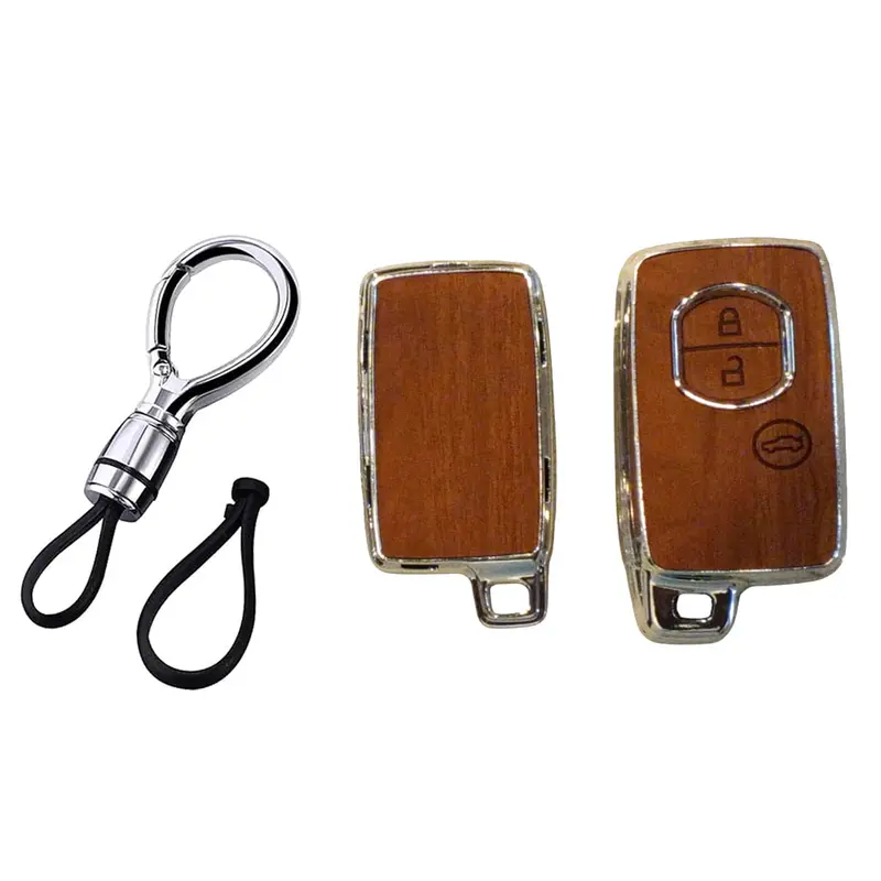 Toyota Prado Fj150 Tpu Key Cover Wooden Style 2008 - 2021 1