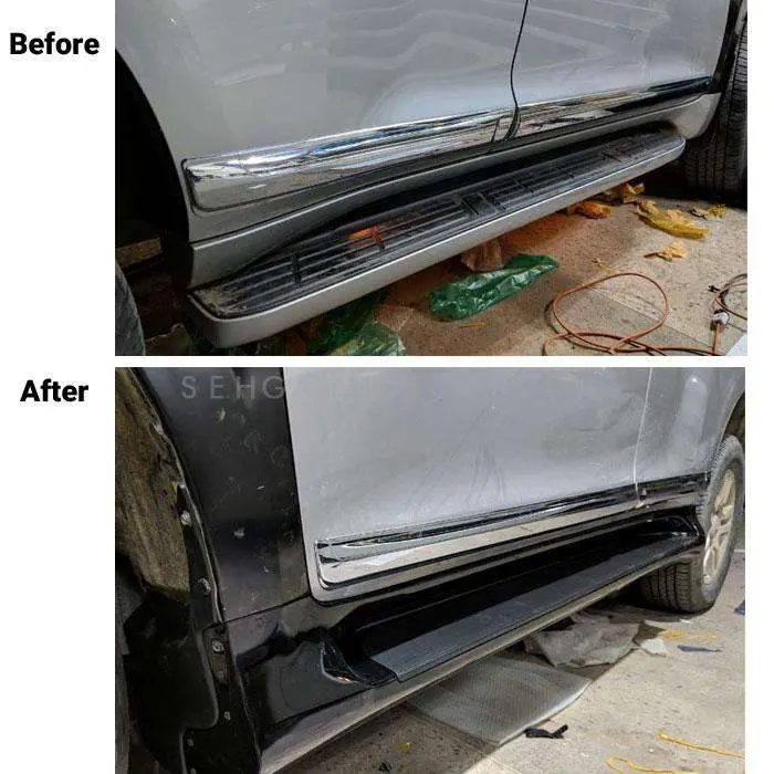 Toyota Prado Foot Steps Cover 2009 - 2024 - Metal Pedal Foot Board Side Step Plate 1