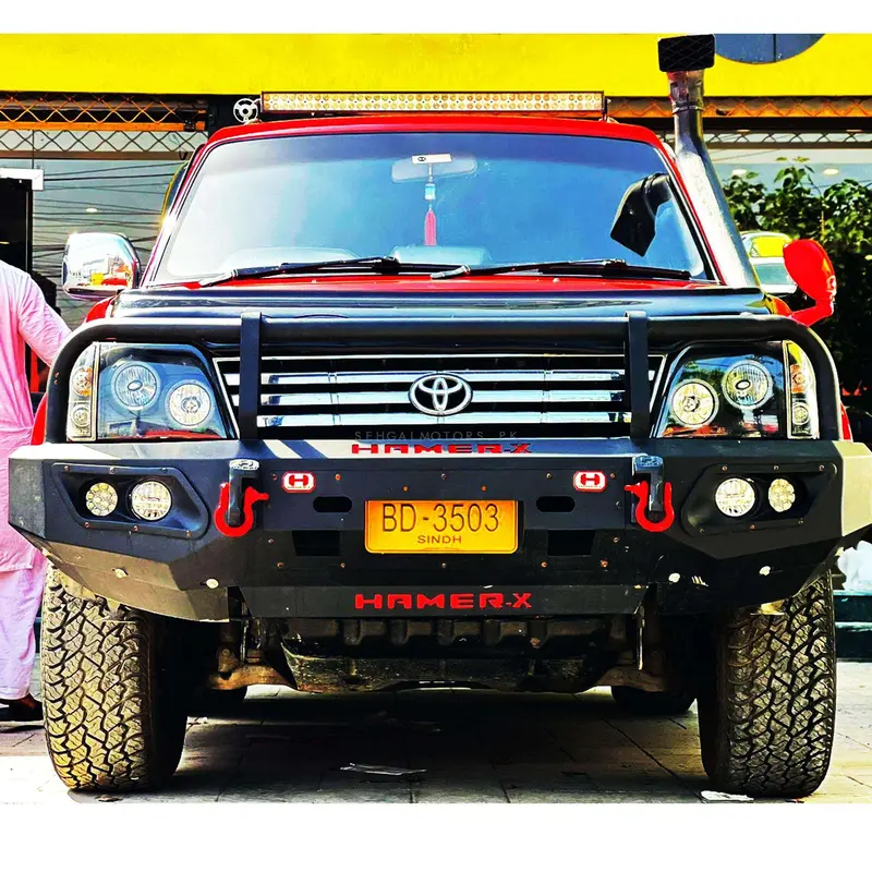 Toyota Prado Hamer Front Bull Bar Double Fog Lamp Version 1 Full 1992 - 1996 2