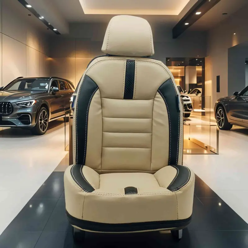 Toyota Prado Hockey Design Beige Black Seat Covers 2009 - 2018 2