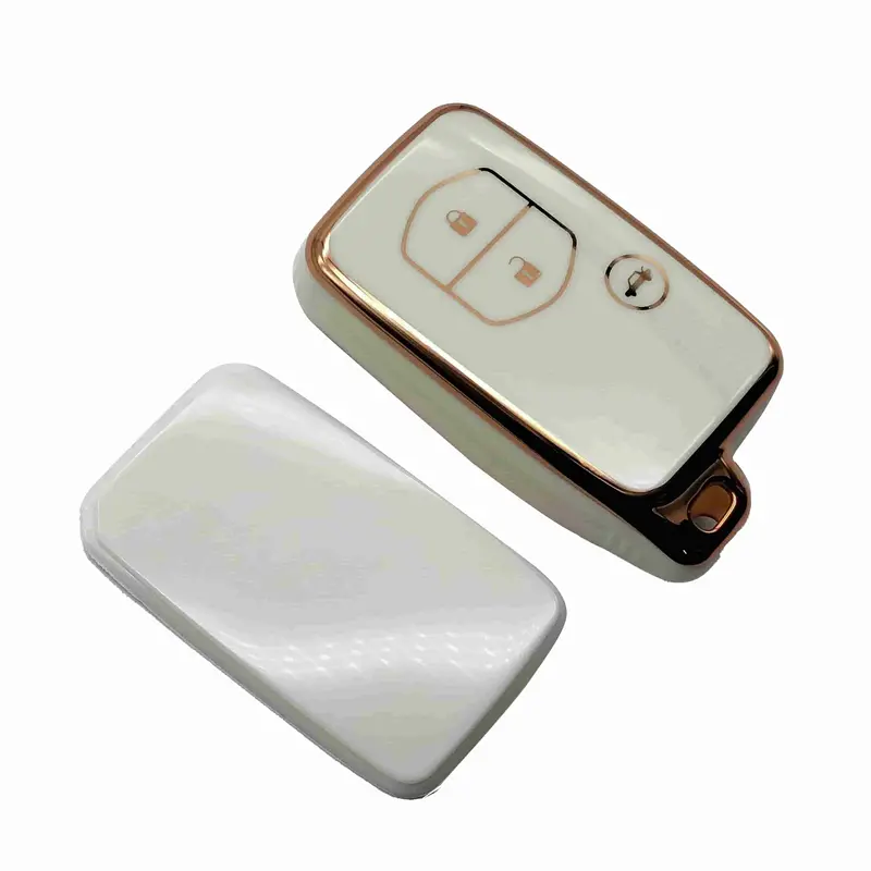 Toyota Prado / Lc200 Tpu Key Cover White 3 Buttons 2009-2021 - -- Plastic Protection 2