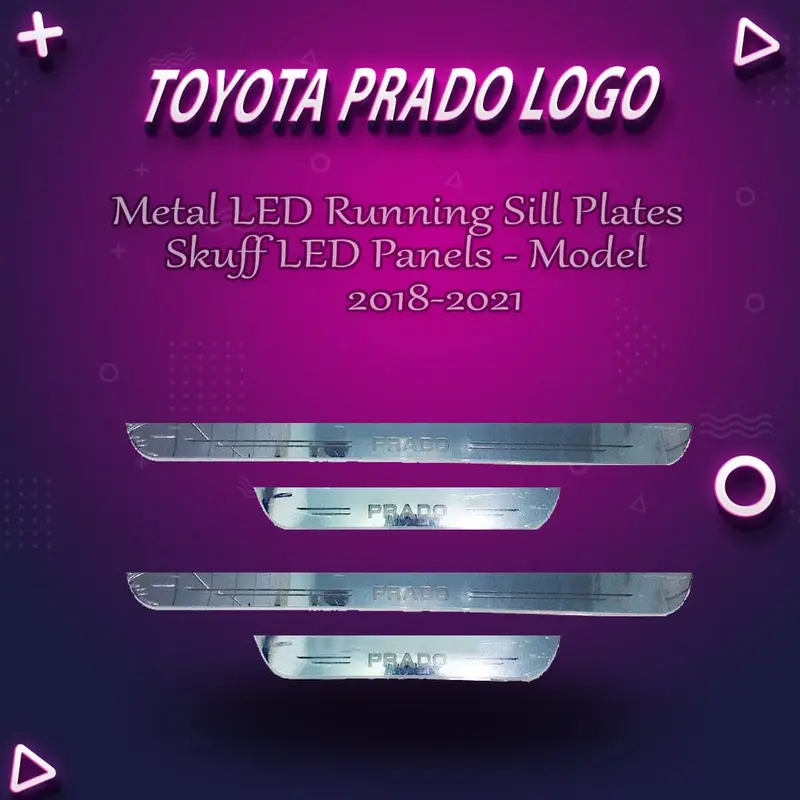 Toyota Prado Metal Led Running Sill Plates / Skuff Led Panels - Model 2018-2021 1