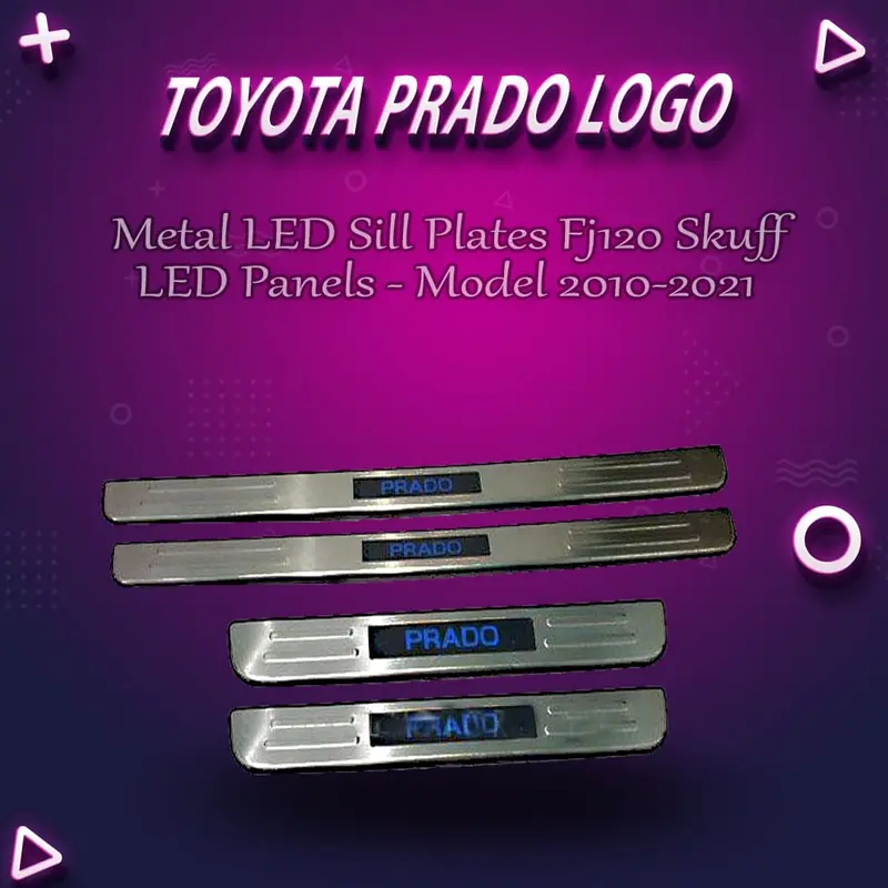 Toyota Prado Metal Led Sill Plates Fj120 Skuff Led Panels - Model 2010-2021 1