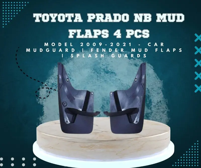Toyota Prado Mud Flaps 4 Pcs 2009 - 2021 - Car Mudguard | Fender Mud Flaps | Splash Guards 1