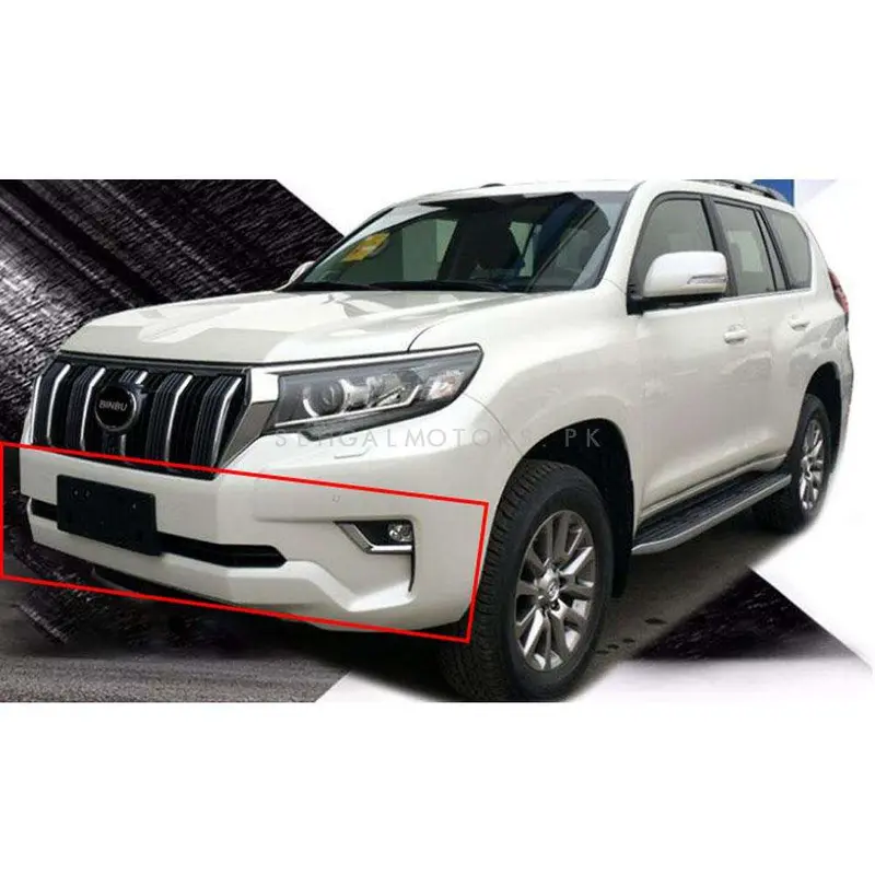 Toyota Prado Oem Front Bumper Fog Lamps 2009 - 2022 - With Wiring And License Plate Fog Lamp Cover And Lower Grille 1