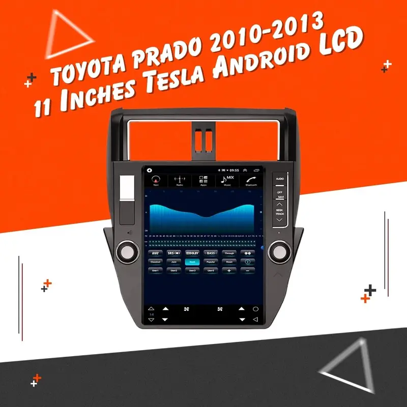 Toyota Prado Px6 Tesla Lcd Black 11 Inches 2010 - 2013 - Ips Display Multimedia System Android 1