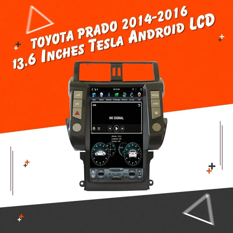 Toyota Prado Tesla Lcd Black 13.6 Inches 2014 - 2016 - Ips Display Multimedia System Android 1