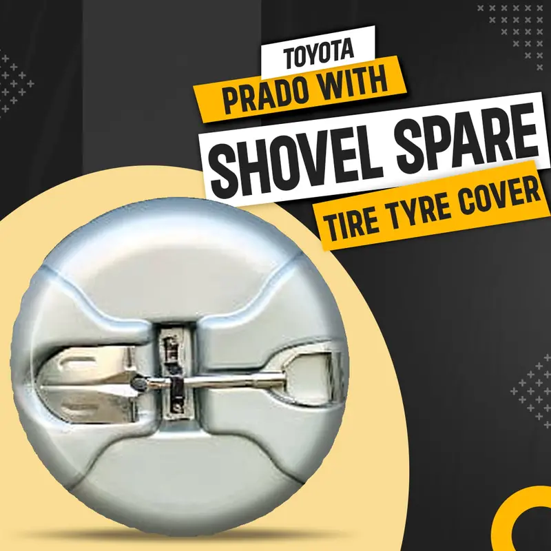 Toyota Prado With Shovel Spare Tire Tyre Cover Multi Color 2002 - 2009 - Universal Fitting | Hard Material 1