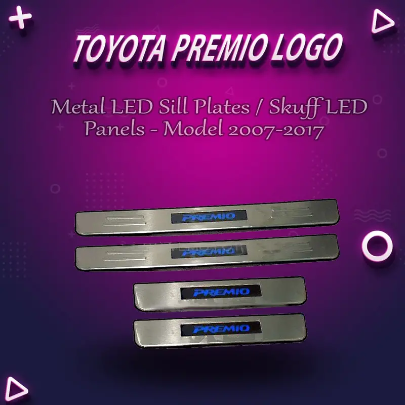Toyota Premio Metal Led Sill Plates / Skuff Led Panels - Model 2007-2017 1