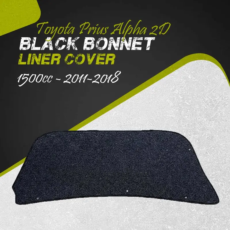 Toyota Prius Alpha 2D Black Bonnet Liner Cover 2011-2018 - Protector Lid Garnish Bonnet Namda 1