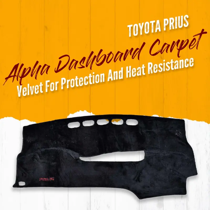 Toyota Prius Alpha Dashboard Carpet Velvet Black 1500Cc 2011 - 2018 - For Protection And Heat Resistance 1