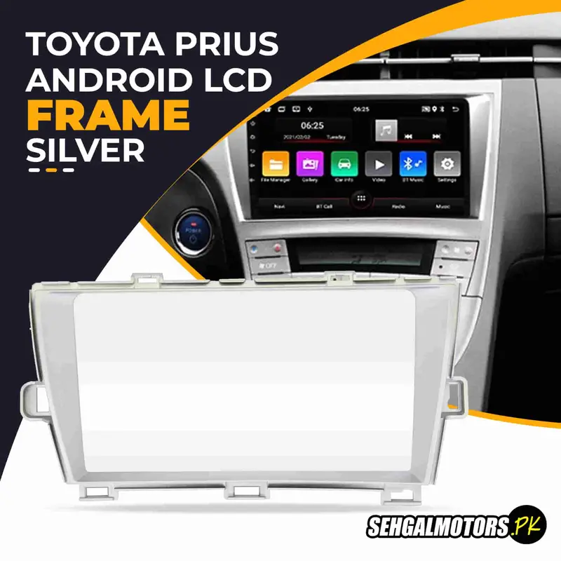 Toyota Prius Android Lcd Frame With Grip Silver 9 Inches 2009 - 2018 - Version 2 1