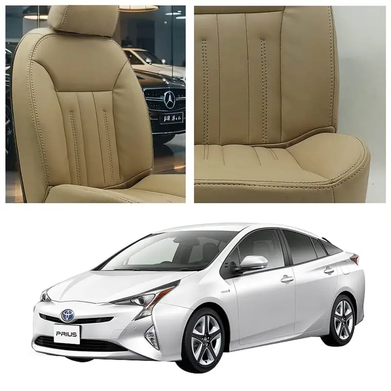 Toyota Prius Audi Design Beige Seat Covers 2016 - 2018 1