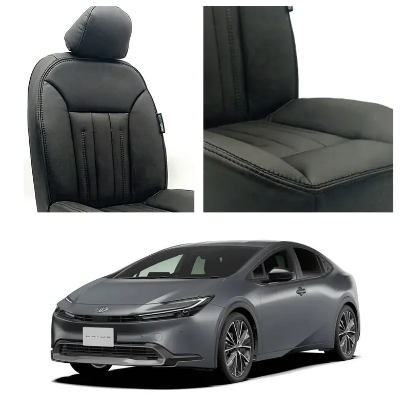 Toyota Prius Audi Design Black Seat Covers 2025 - 2026 1