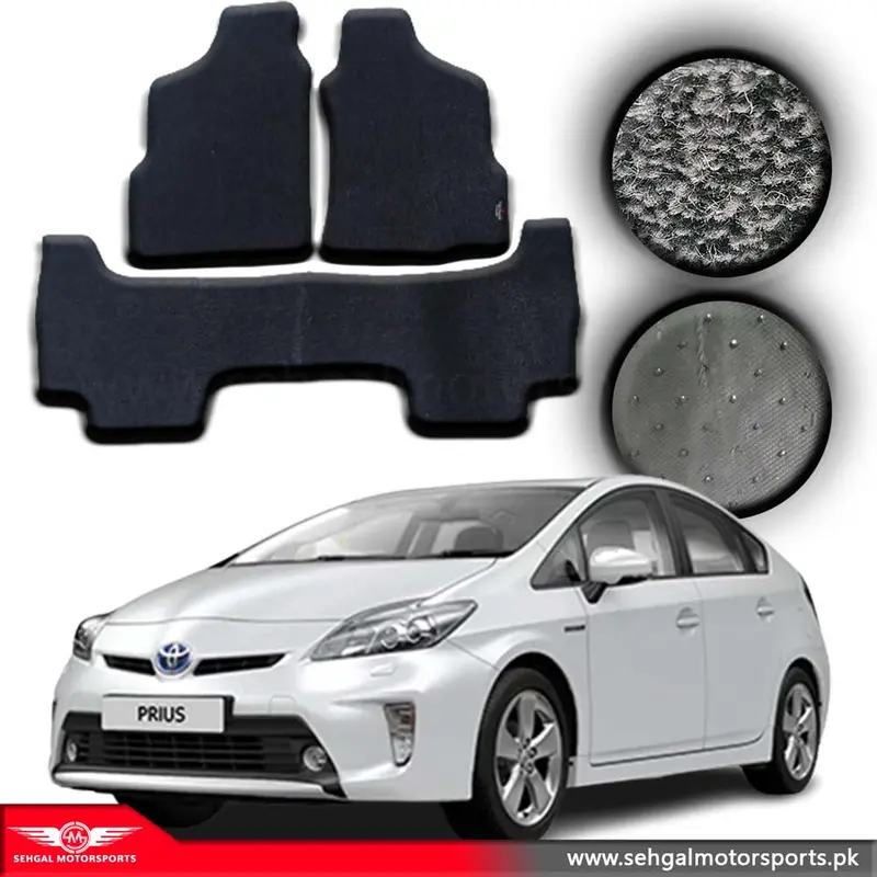 Toyota Prius Carpet Floor Mat Special Black/Gray Model 2010-2015 (1500Cc) 1