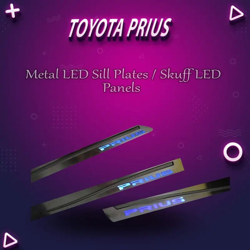 Toyota Prius Metal Led Sill Plates / Skuff Led Panels 1