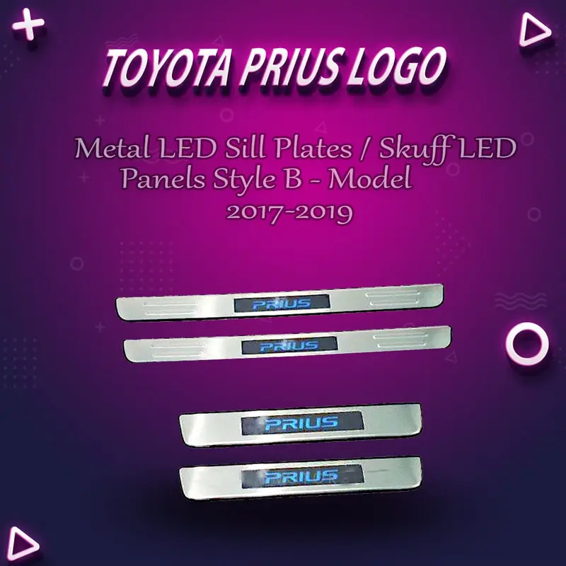 Toyota Prius Metal Led Sill Plates / Skuff Led Panels Style B - Model 2017-2019 1