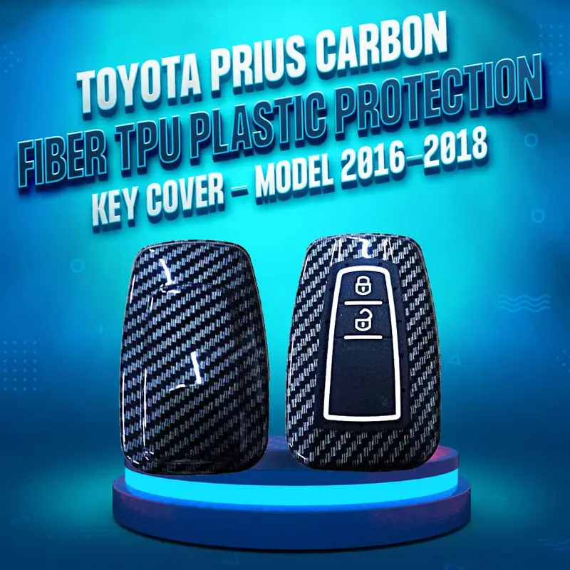 Toyota Prius Plastic Protection Key Cover Carbon Fiber With Black Pvc 2016 - 2024 1