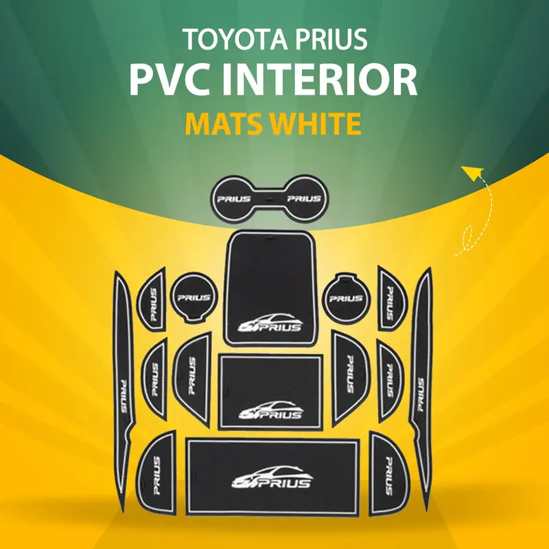 Toyota Prius Pvc Interior Mats White 2016 - 2024 1