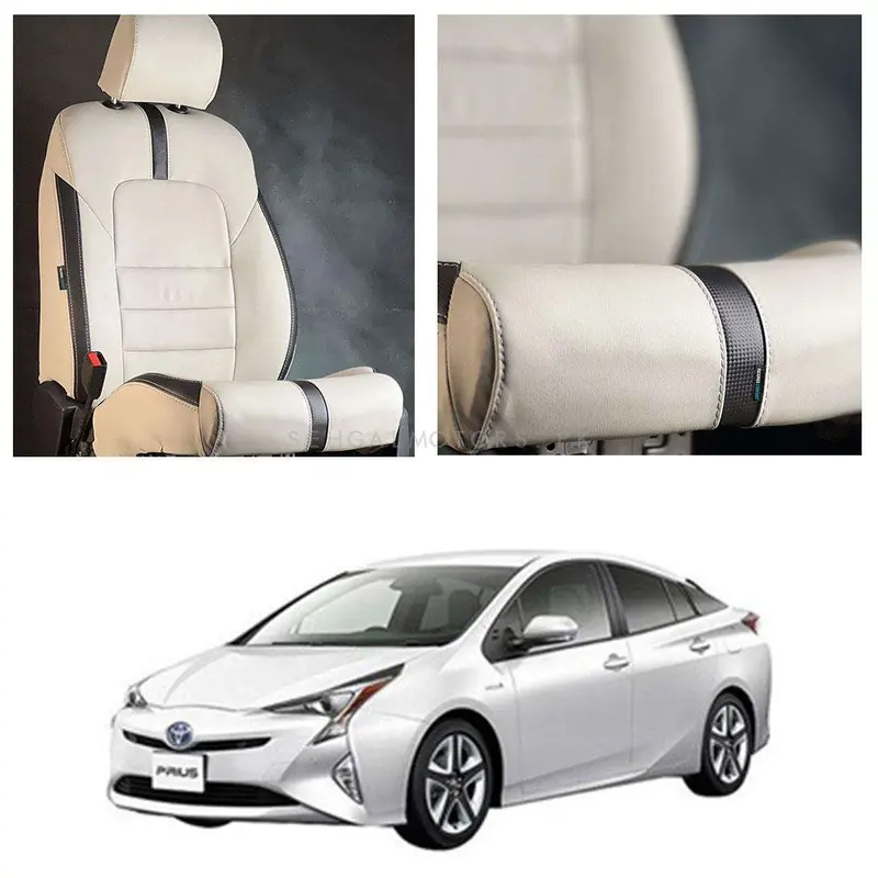 Toyota Prius Type R Beige Black Seat Covers 2016 - 2018 1