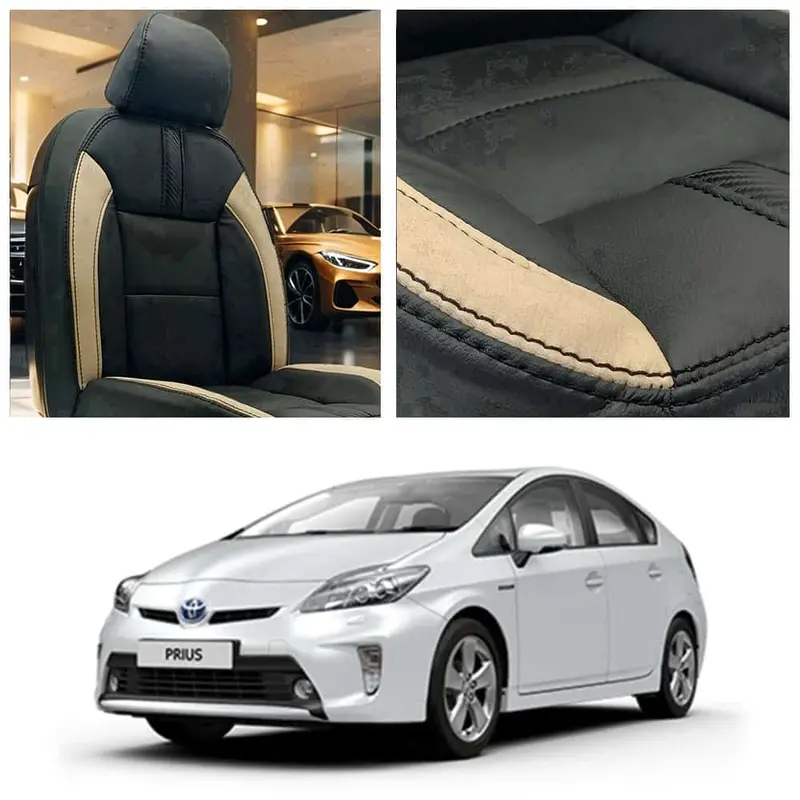Toyota Prius Type R Black Beige Seat Covers 2009 - 2015 1
