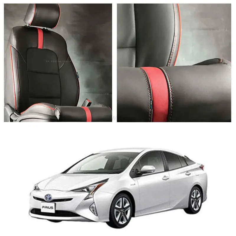 Toyota Prius Type R Black Red Seat Covers 2016 - 2018 1