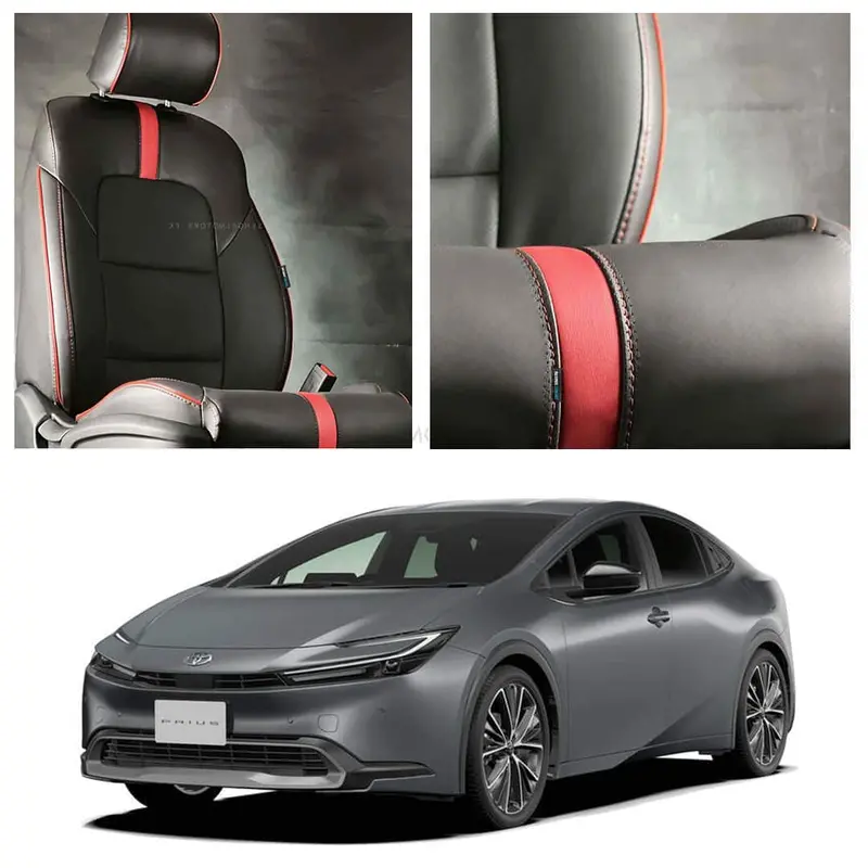 Toyota Prius Type R Black Red Seat Covers 2025 - 2026 1