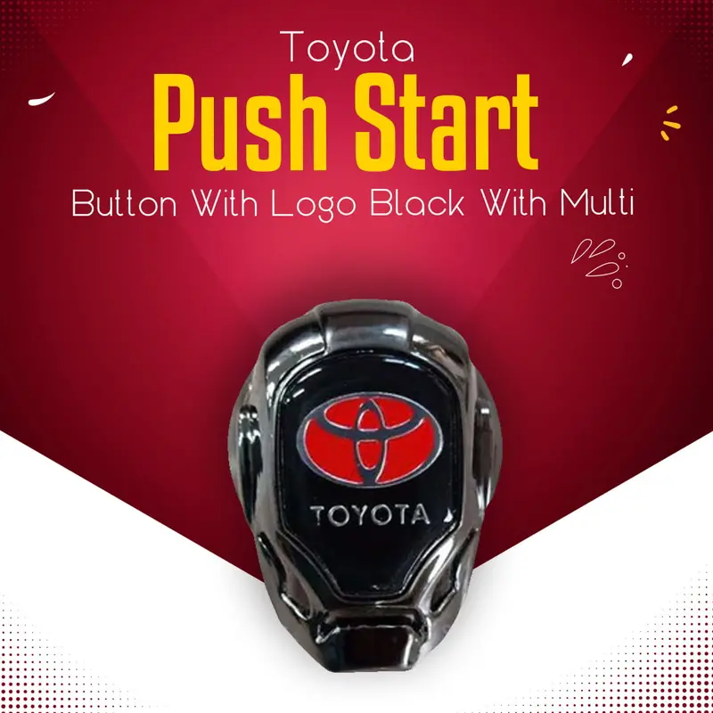 Toyota Push Start Button With Logo Black With Multi 1