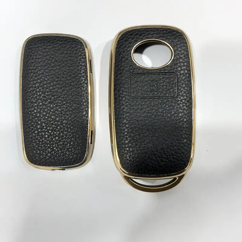 Toyota Raiz Leather Tpu Car Key Cover (Black & Brown) 1