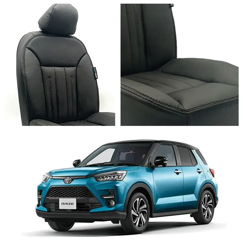 Toyota Raize Audi Design Black Seat Covers 2024 - 2025 1